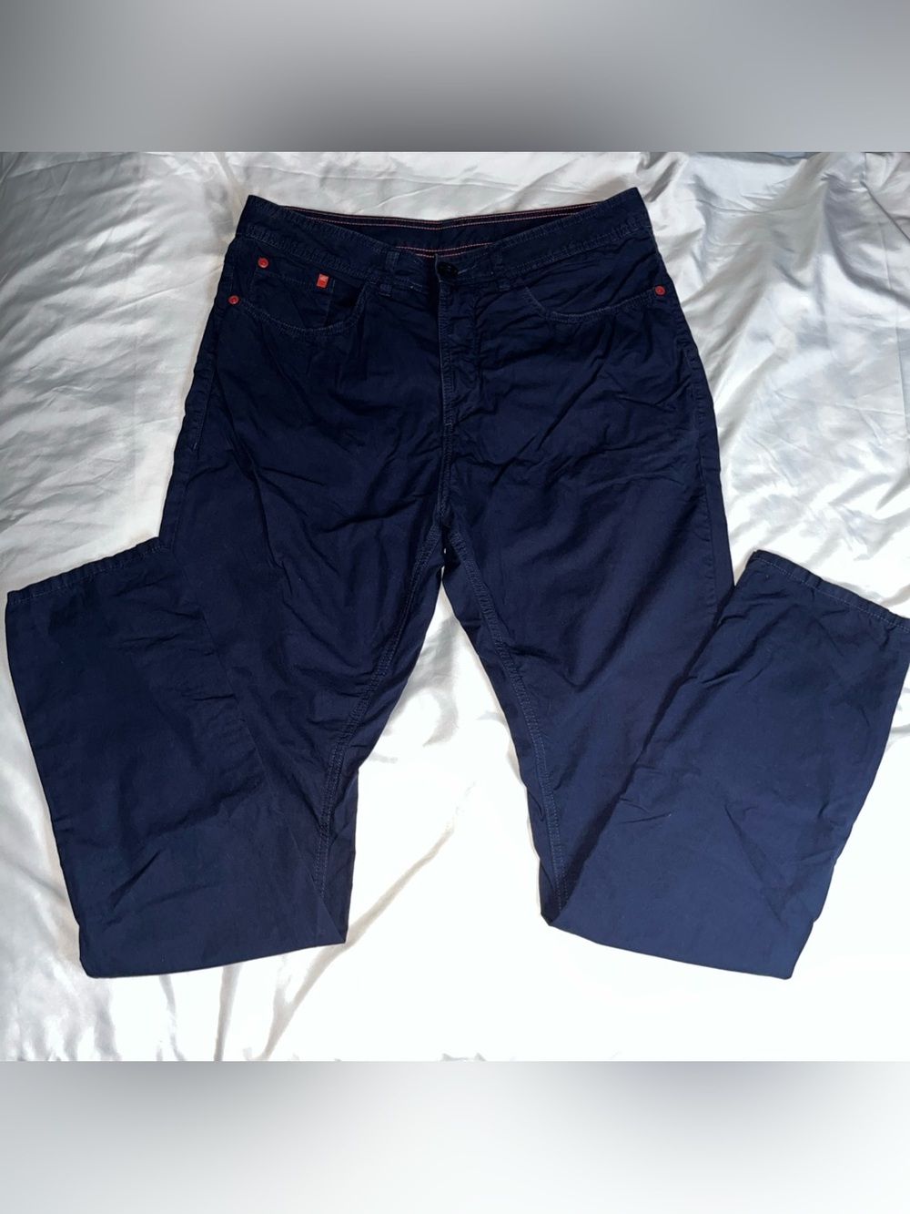 Havainas Mens Size 34 Navy Blue Slim Straigh Leg Chino Pants